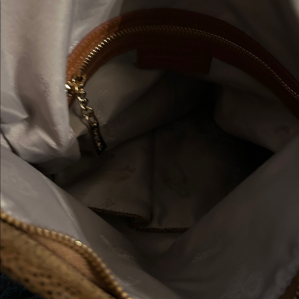 Sorial Textured Leather Handbag w Double Chainlink & Leather Handles & - Picture 10 of 11